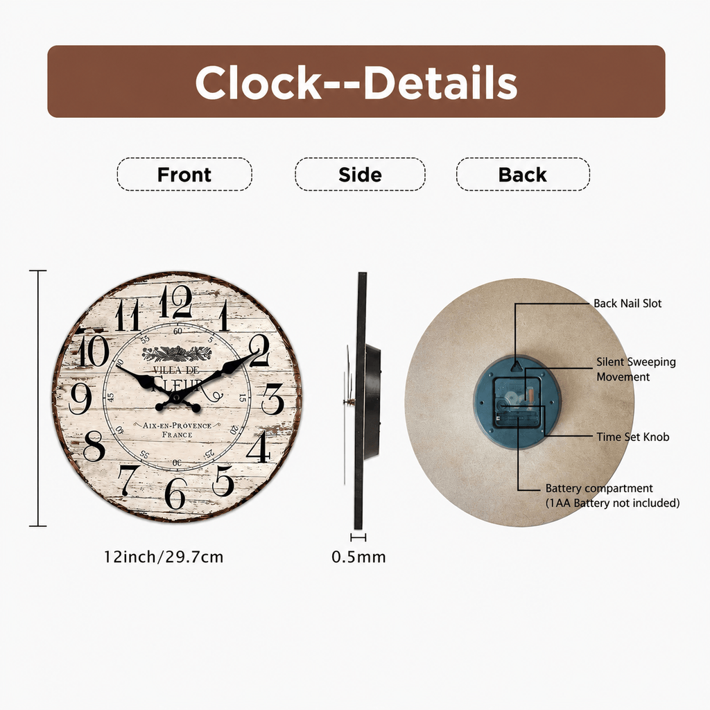 Royal Opera Provencal Distressed Wall Clock