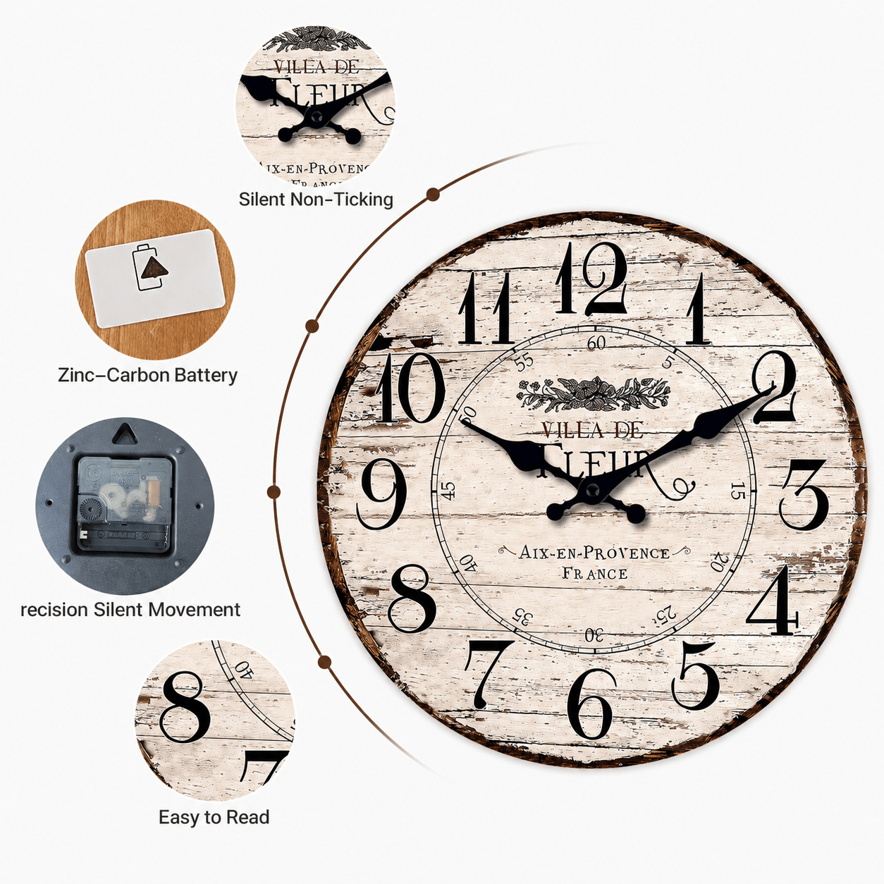 Royal Opera Provencal Distressed Wall Clock