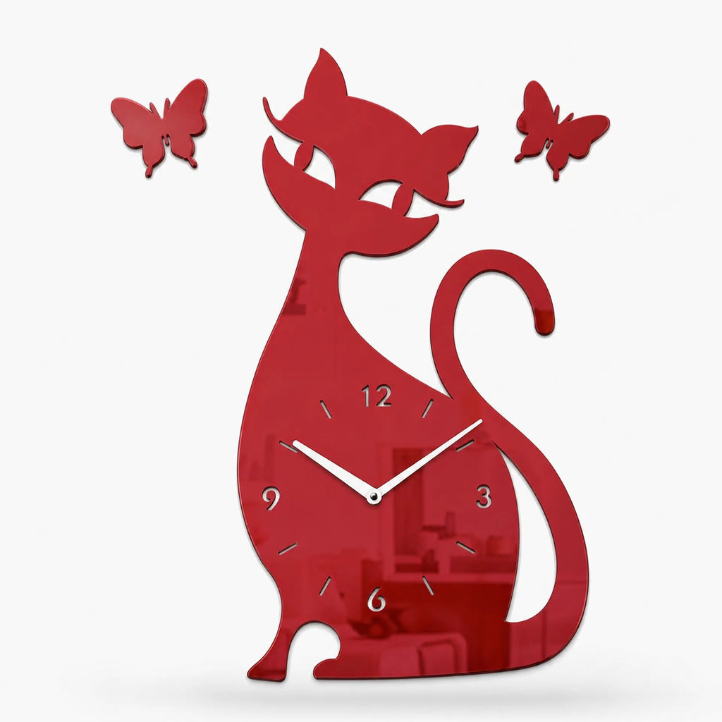 Royal Opera Red Cat Silhouette Wall Clock
