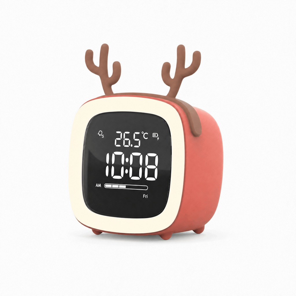Royal Opera Red Kids Alarm Clock Antler Night Light