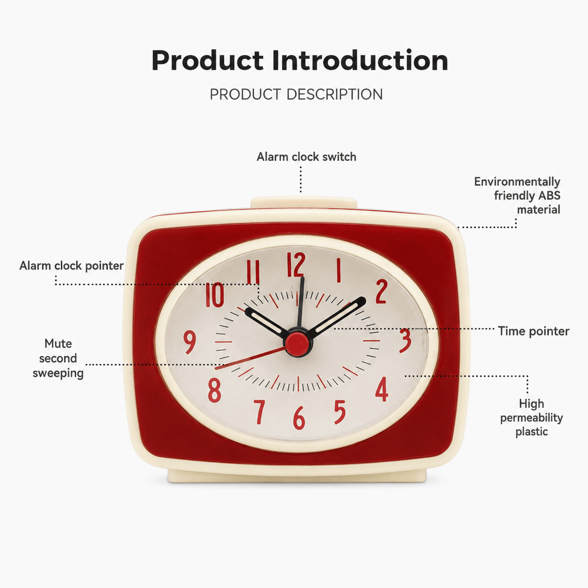 Royal Opera Retro Analog Alarm Clock