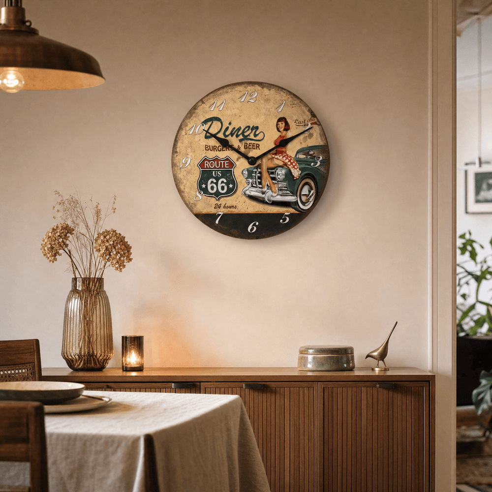 Royal Opera Retro Diner Wall Clock