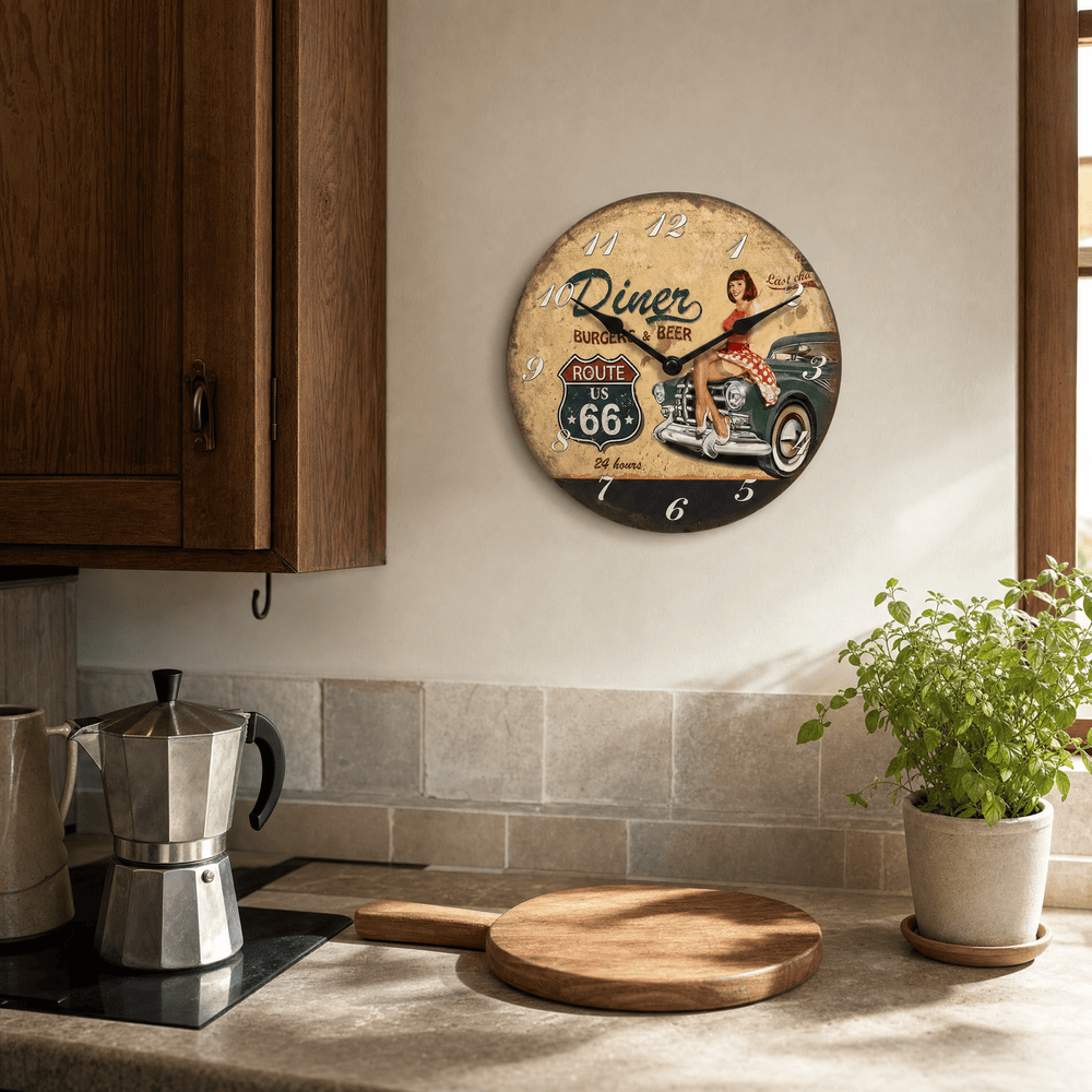 Royal Opera Retro Diner Wall Clock