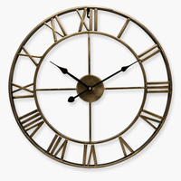 Royal Opera Retro Gold / 40 cm Large Skeleton Roman Wall Clock
