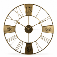 Royal Opera Retro Gold Wall Clock Industrial Roman Numerals
