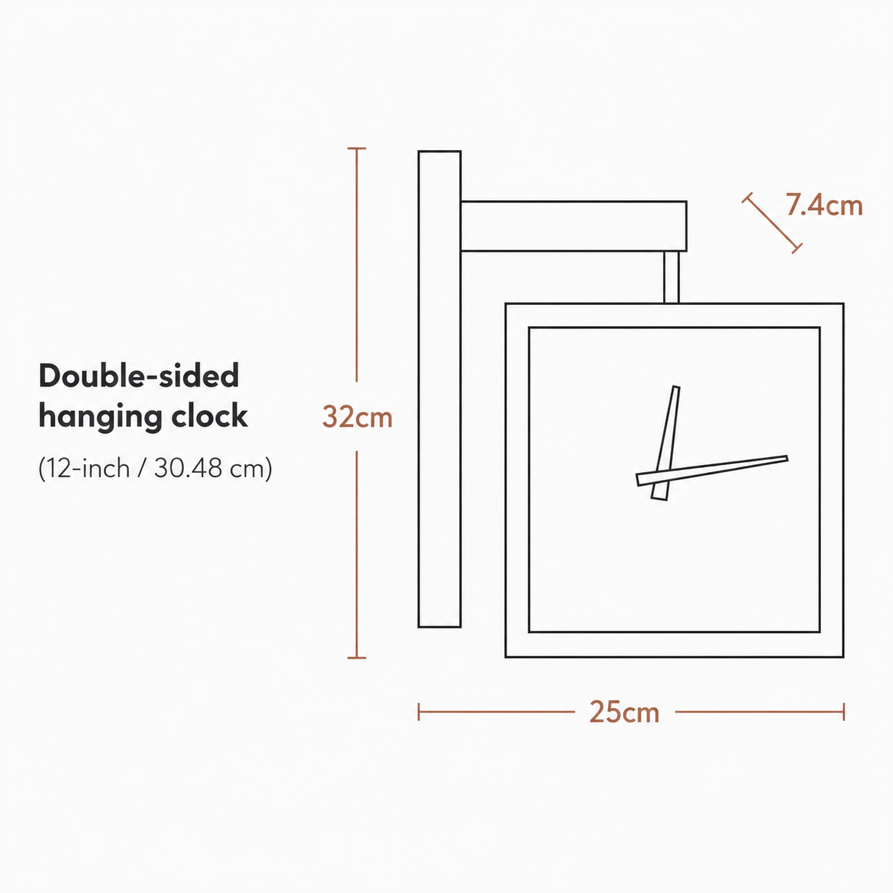 Royal Opera Scandinavian Double Sided Wall Clock