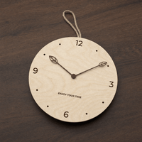 Royal Opera Scandinavian Wooden Clock Leaf Hands