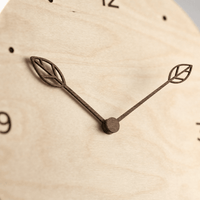 Royal Opera Scandinavian Wooden Clock Leaf Hands