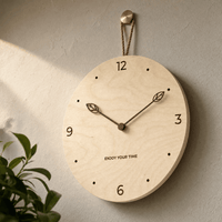Royal Opera Scandinavian Wooden Clock Leaf Hands