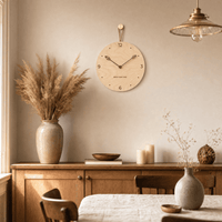 Royal Opera Scandinavian Wooden Clock Leaf Hands