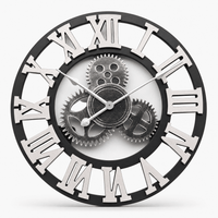 Royal Opera Silver / 30 cm Wall Clock Steampunk Exposed Gears