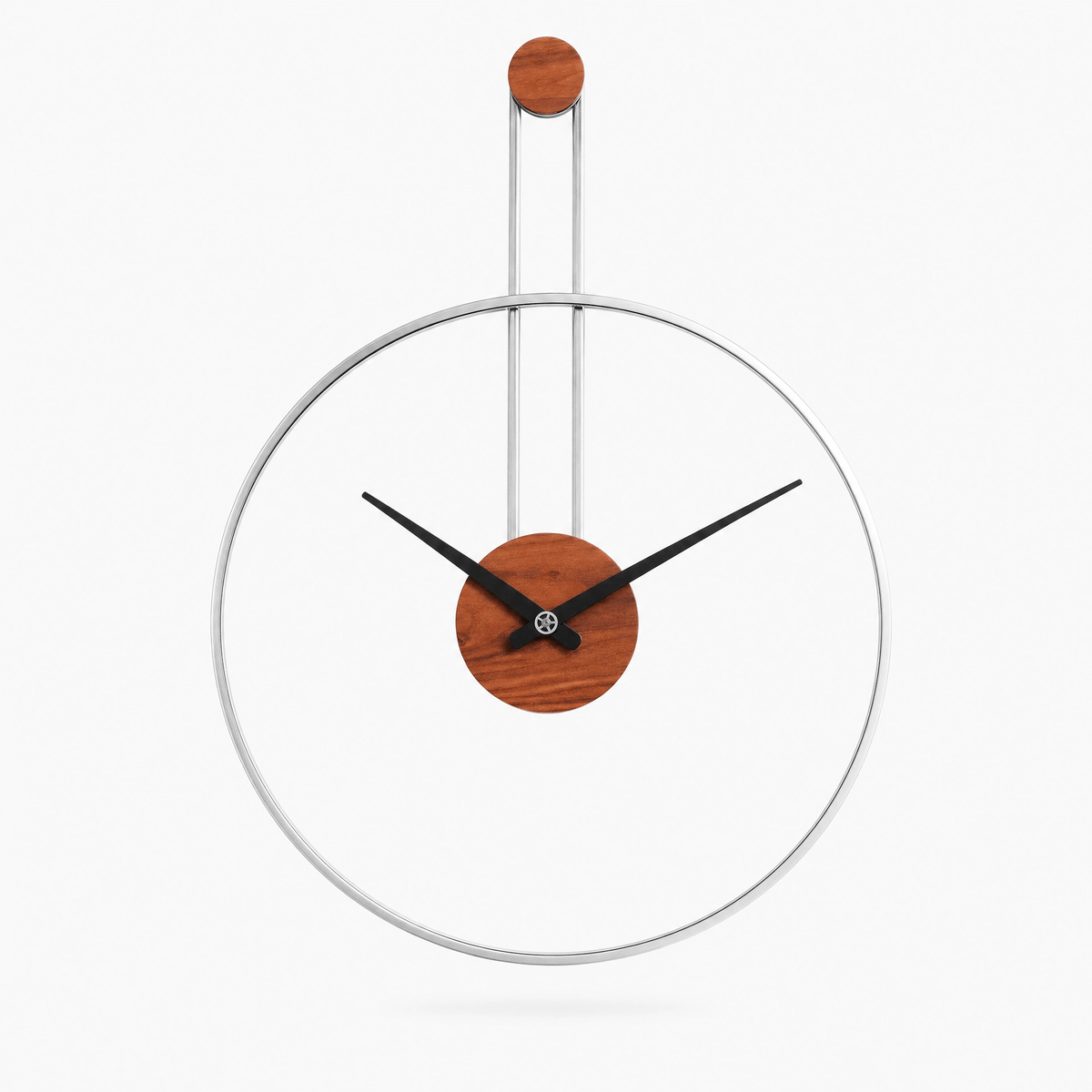 Royal Opera Silver Minimalist Open Frame Wall Clock