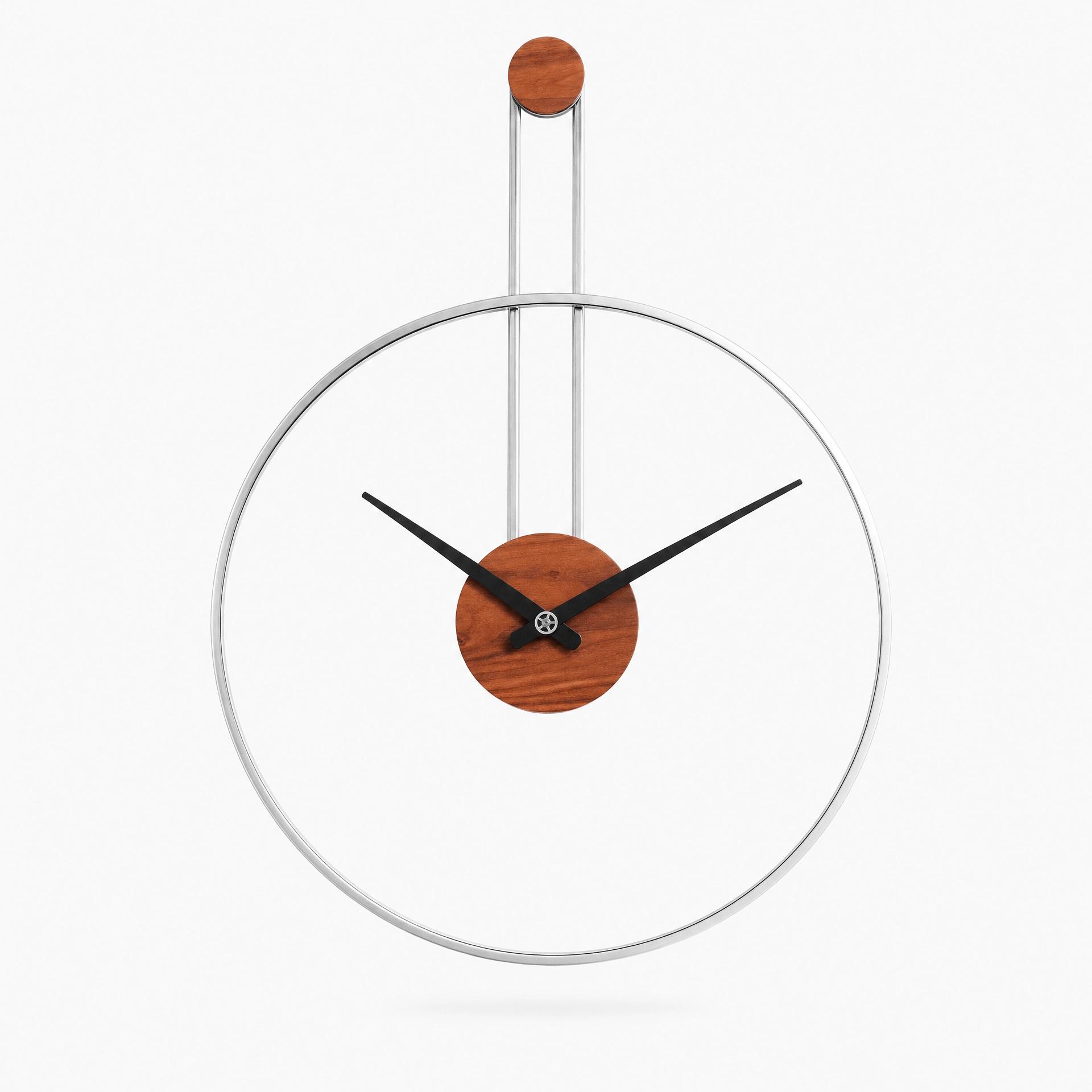 Royal Opera Silver Minimalist Open Frame Wall Clock