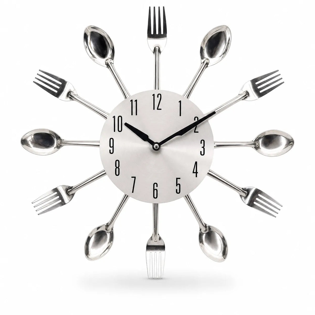 Royal Opera Silver Modern Kitchen Clock Silent Movement