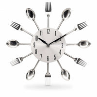 Royal Opera Silver Modern Kitchen Clock Silent Movement