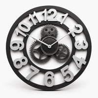 Royal Opera Silver - Standard numerals / 30cm Vintage Industrial Wall Clock Exposed Gear