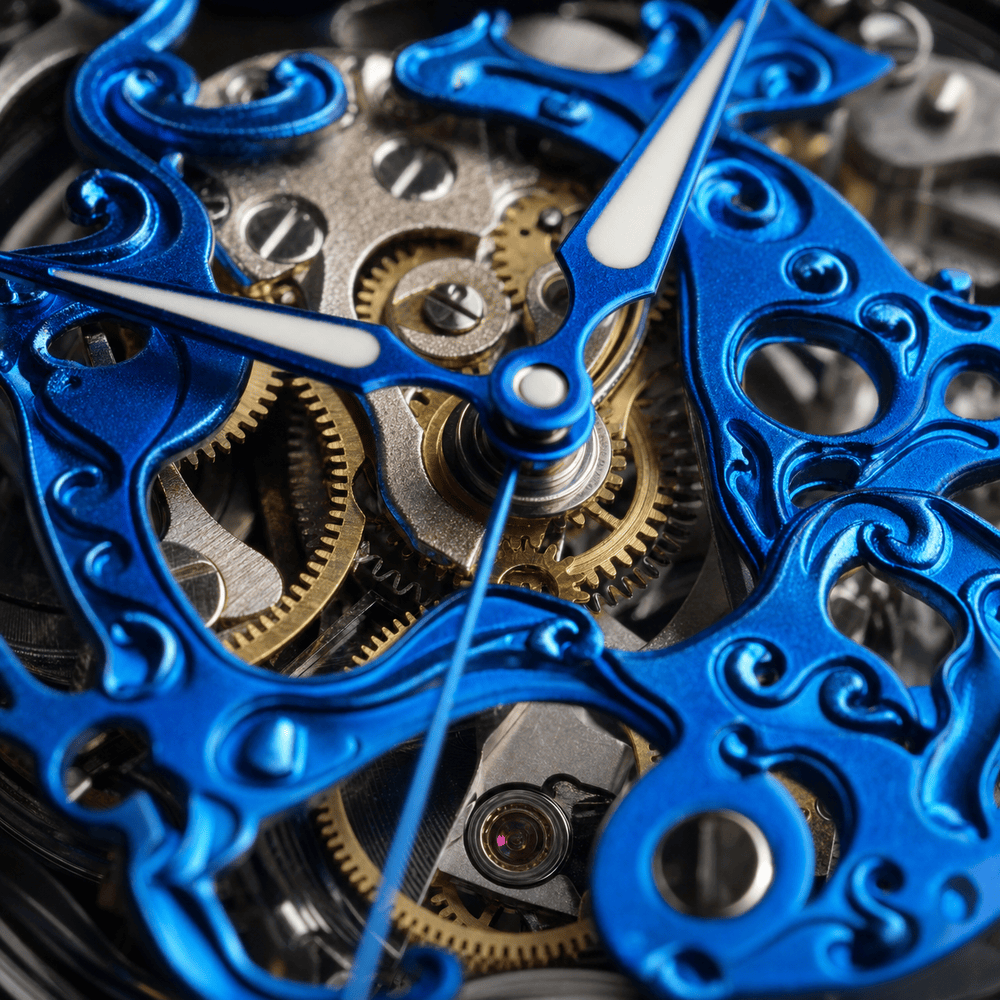 Royal Opera Skeleton Pocket Watch With Chain