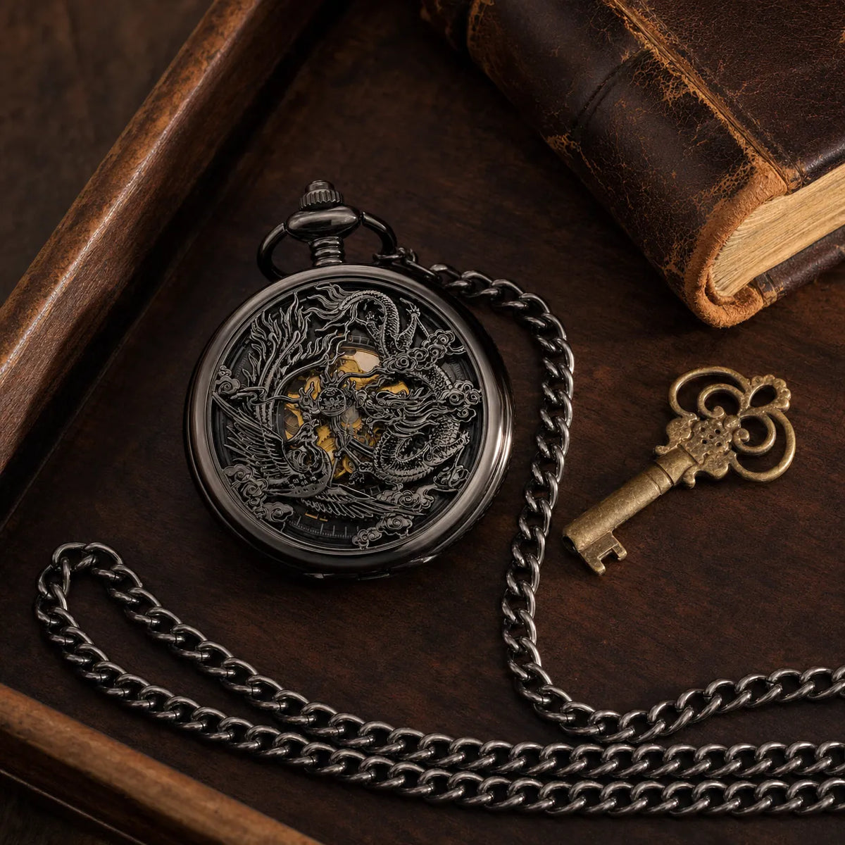 Royal Opera Steampunk Open Face Pocket Watch