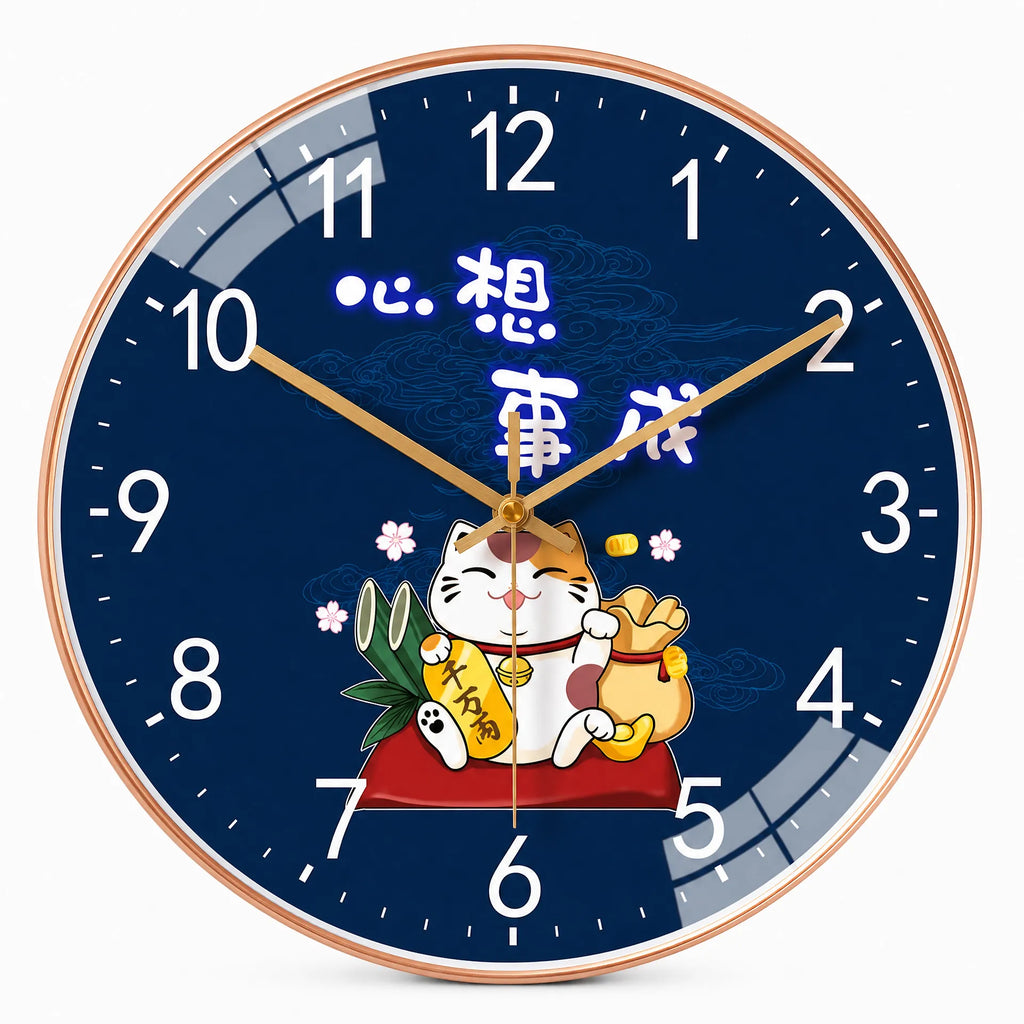 Royal Opera Style 2 / 20cm Maneki Cat Wall Clock