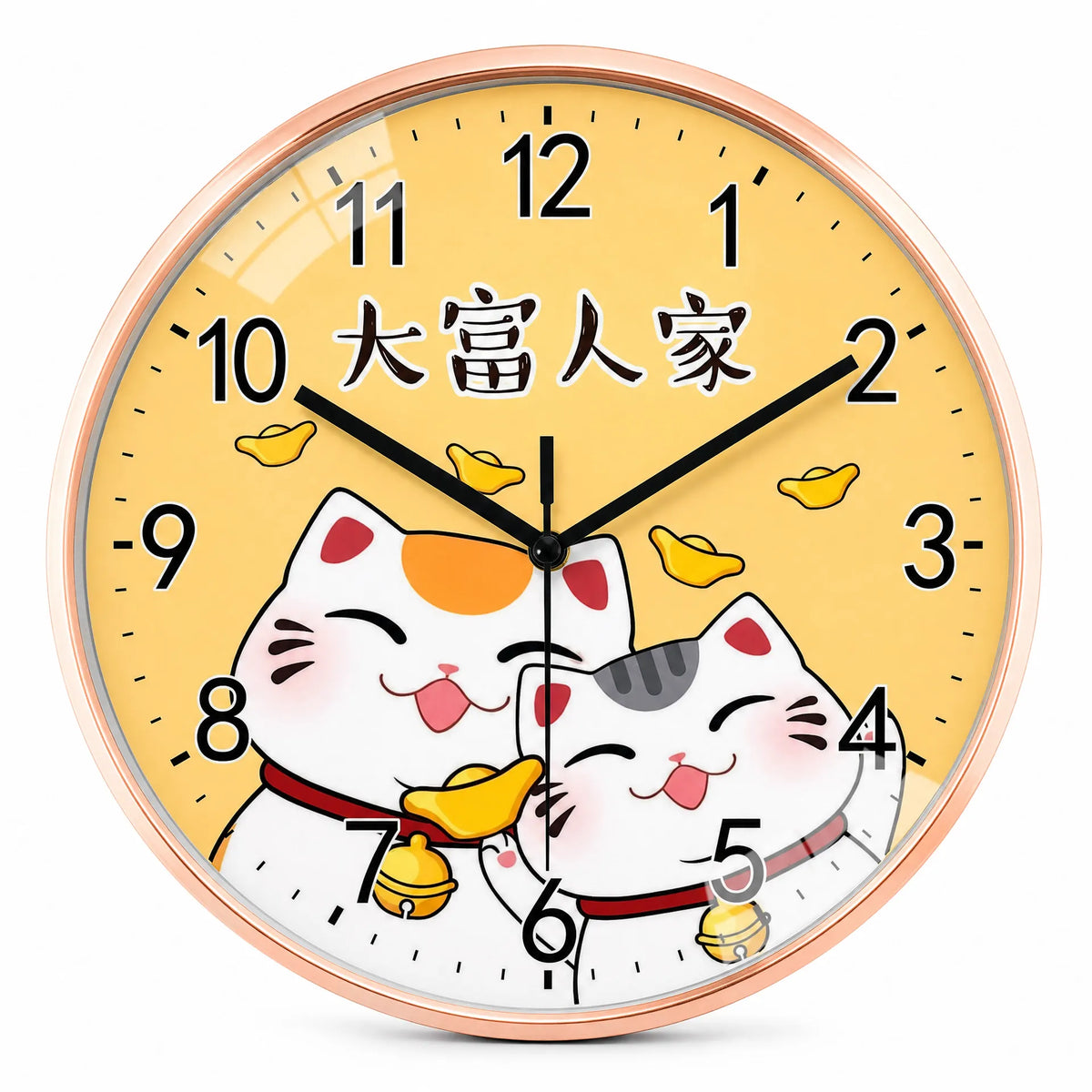 Royal Opera Style 3 / 20cm Maneki Cat Wall Clock