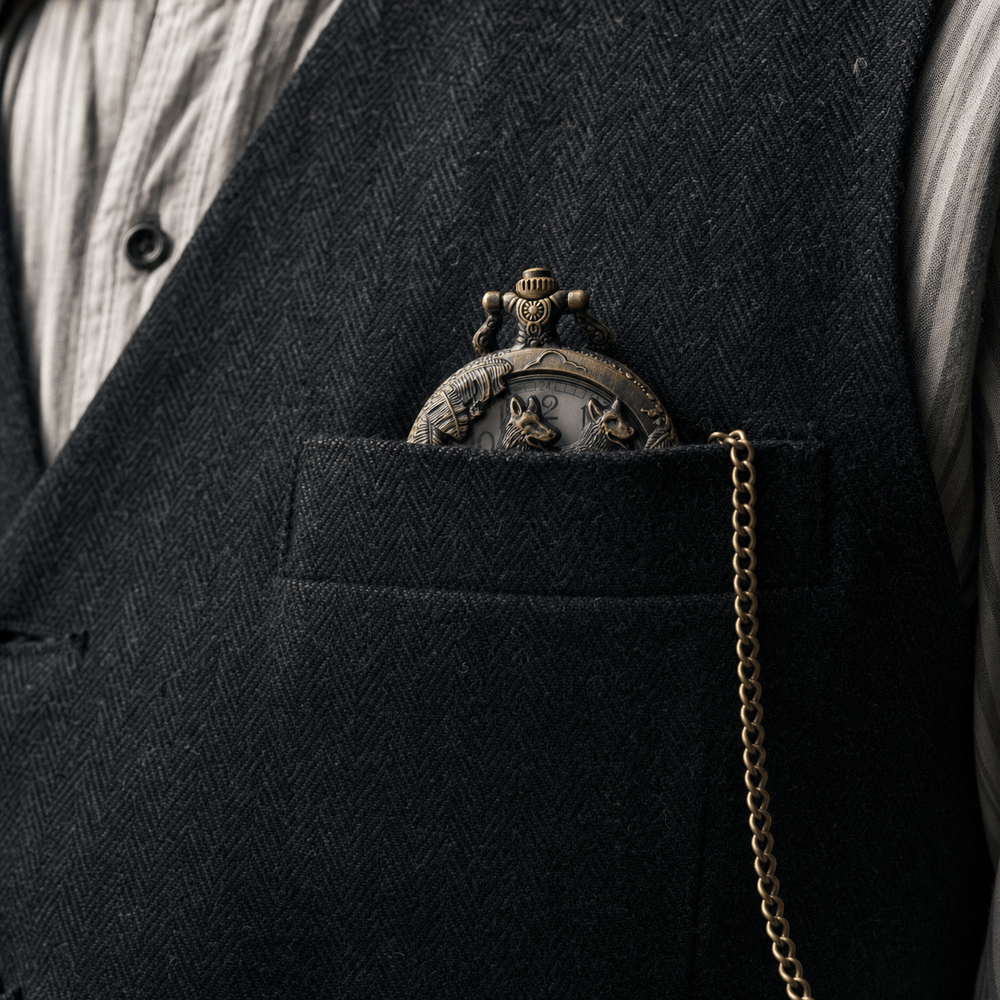 Royal Opera Totem Design Open Face Pocket Watch