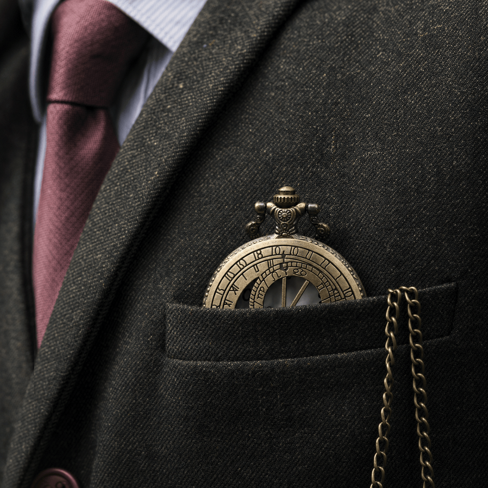 Royal Opera Vintage Astral Compass Skeleton Pocket Watch