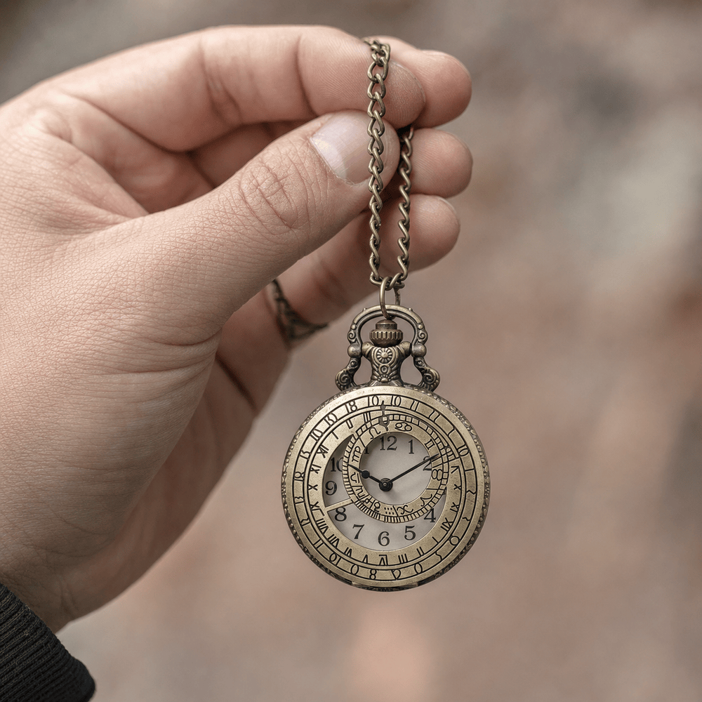 Royal Opera Vintage Astral Compass Skeleton Pocket Watch