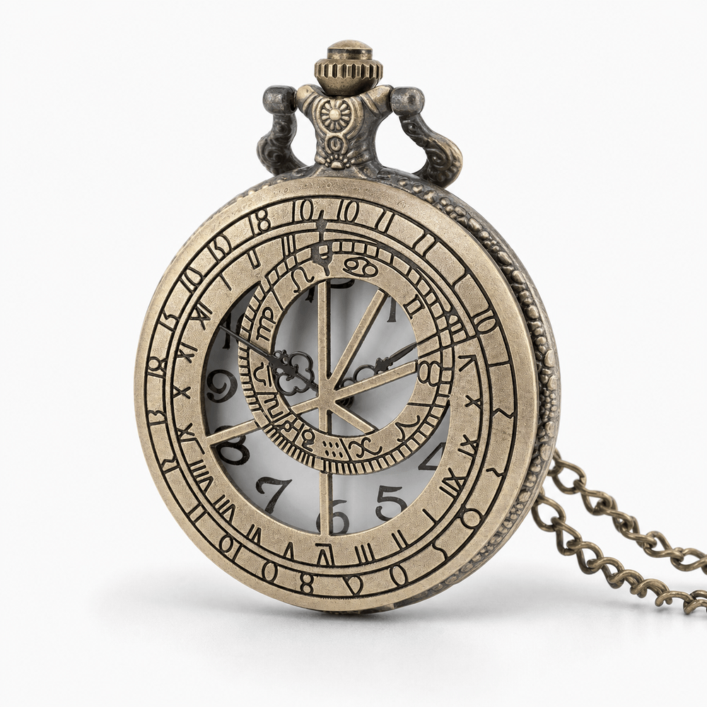 Royal Opera Vintage Astral Compass Skeleton Pocket Watch