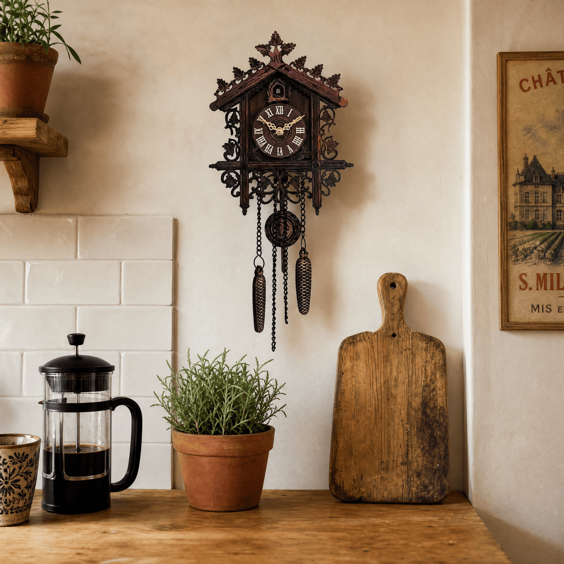 Royal Opera Vintage Farmhouse Pendulum Cuckoo Clock