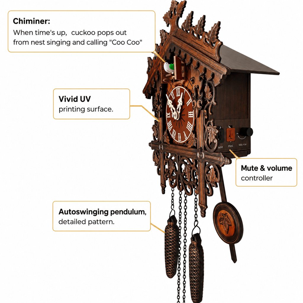 Royal Opera Vintage Farmhouse Pendulum Cuckoo Clock