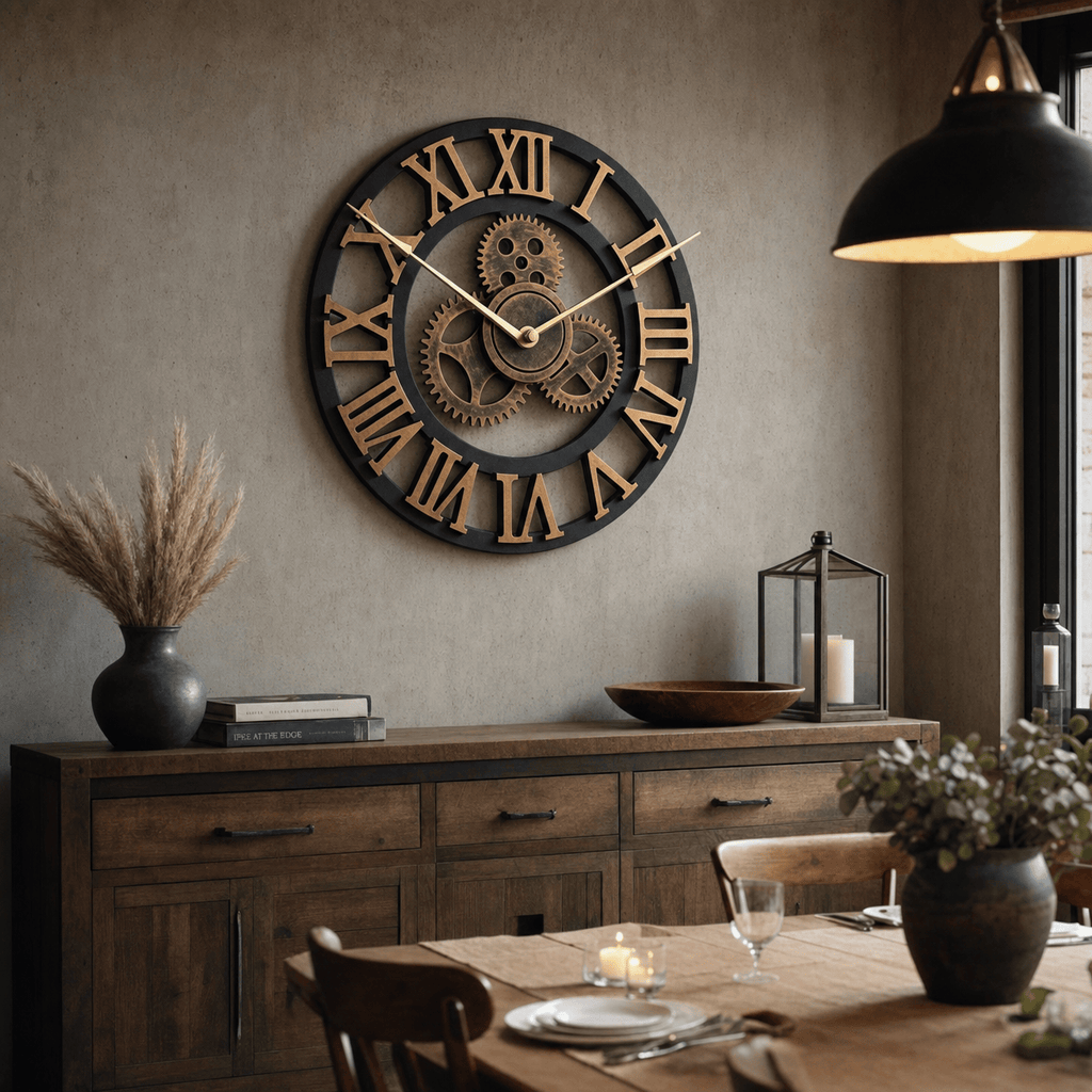 Royal Opera Vintage Industrial Wall Clock Exposed Gear