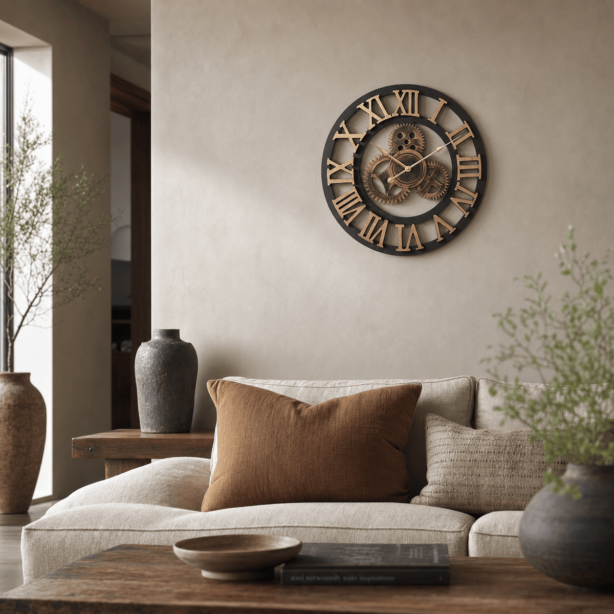 Royal Opera Vintage Industrial Wall Clock Exposed Gear