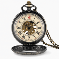 Royal Opera Vintage Mechanical Pocket Watch Wooden Inlay