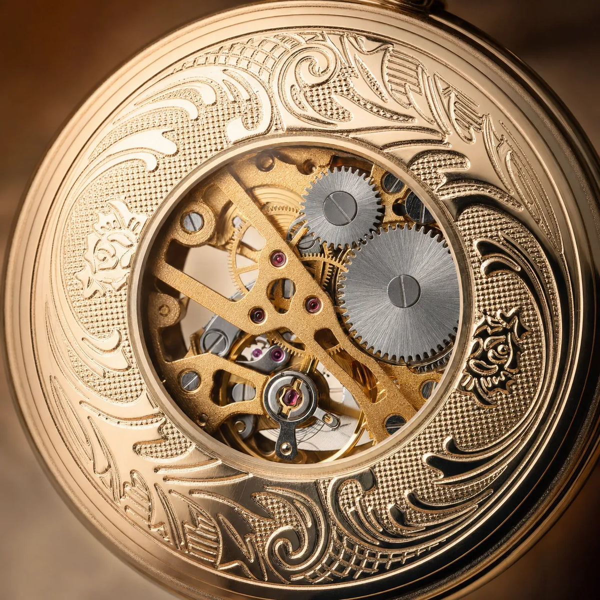 Royal Opera Vintage Skeleton Mechanical Pocket Watch