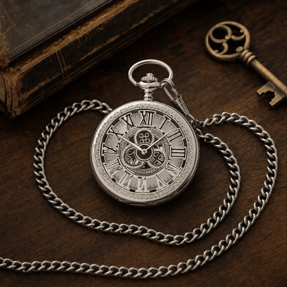 Royal Opera Vintage Skeleton Pocket Watch