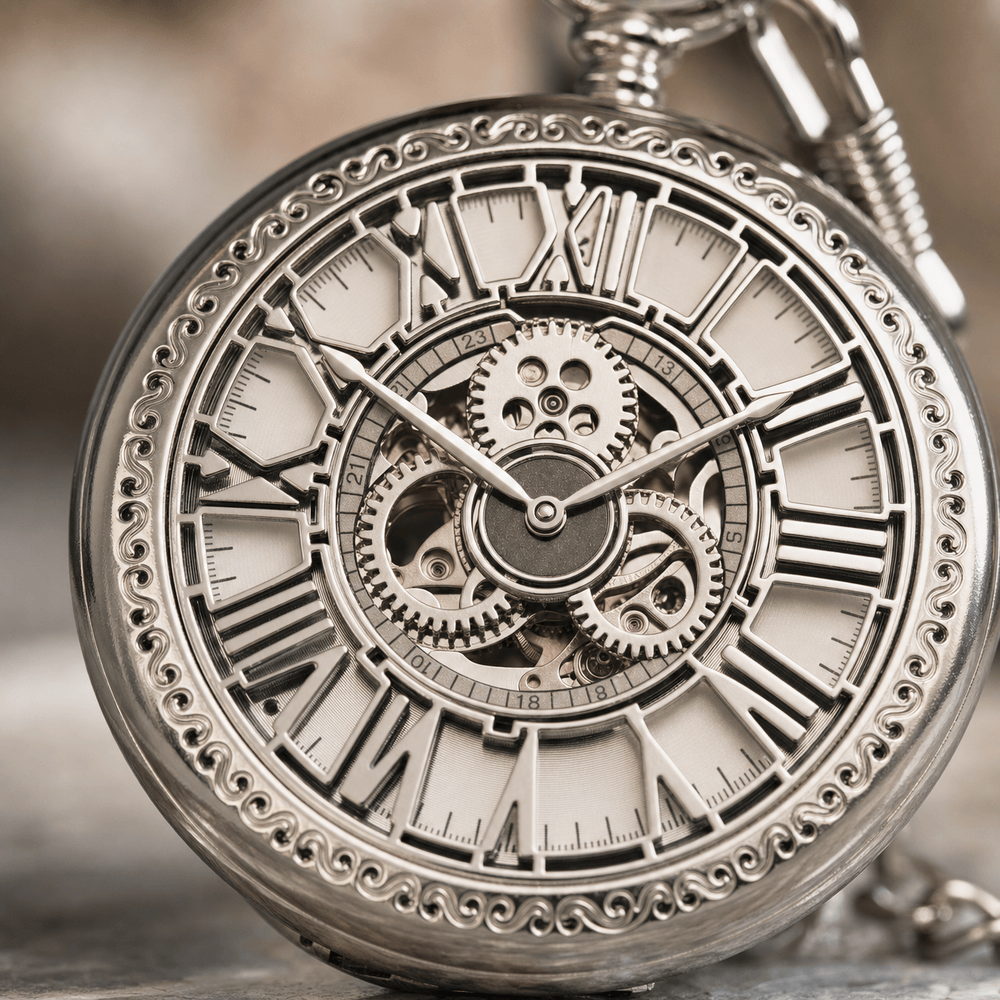 Royal Opera Vintage Skeleton Pocket Watch