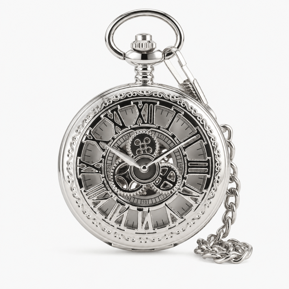 Royal Opera Vintage Skeleton Pocket Watch