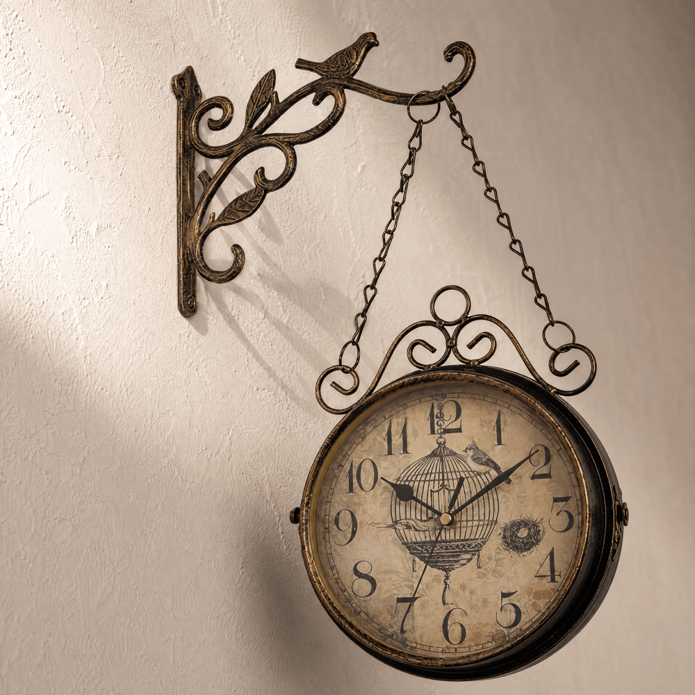 Royal Opera Wall Clock Birdcage Double Faced