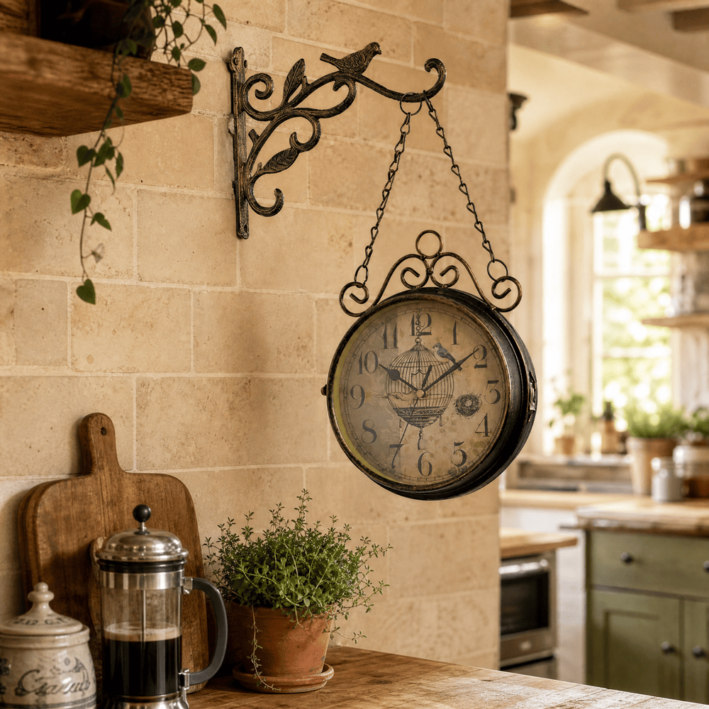 Royal Opera Wall Clock Birdcage Double Faced