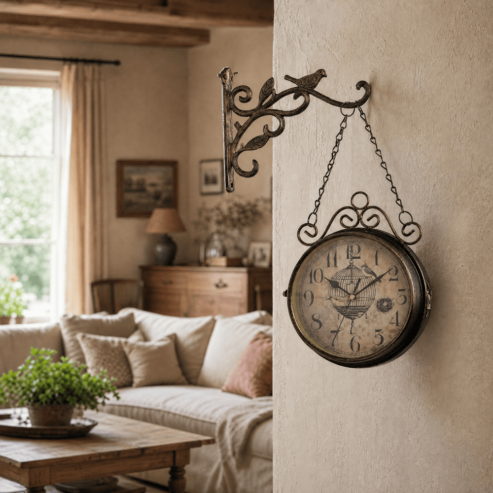 Royal Opera Wall Clock Birdcage Double Faced