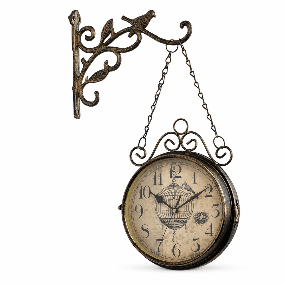 Royal Opera Wall Clock Birdcage Double Faced