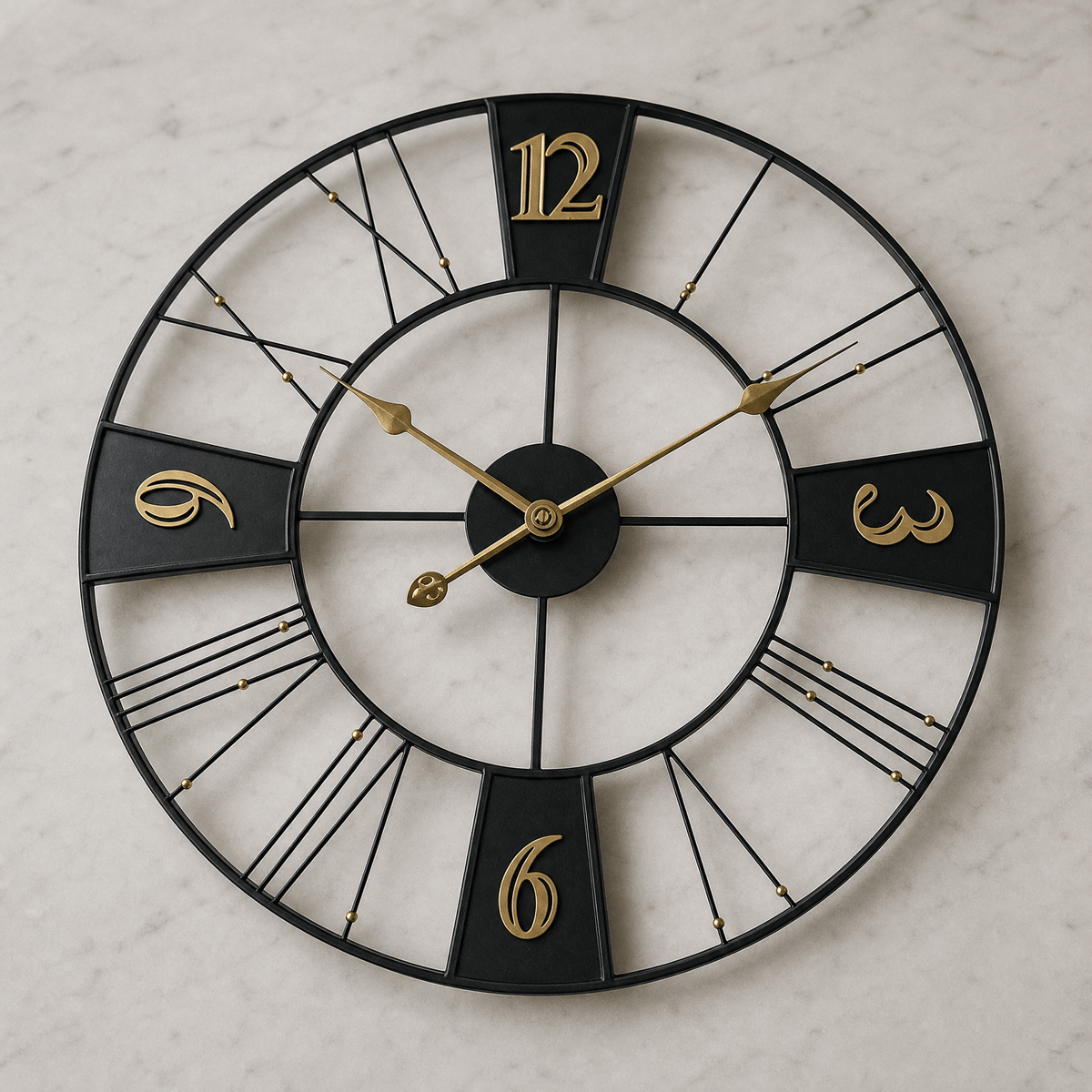 Royal Opera Wall Clock Industrial Roman Numerals