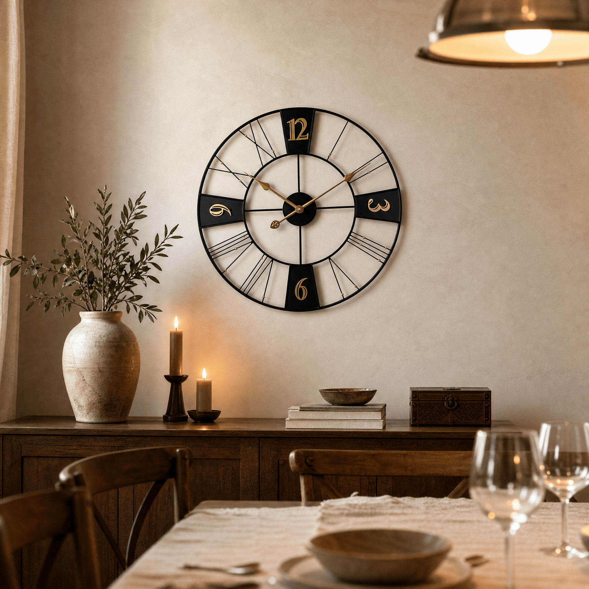 Royal Opera Wall Clock Industrial Roman Numerals