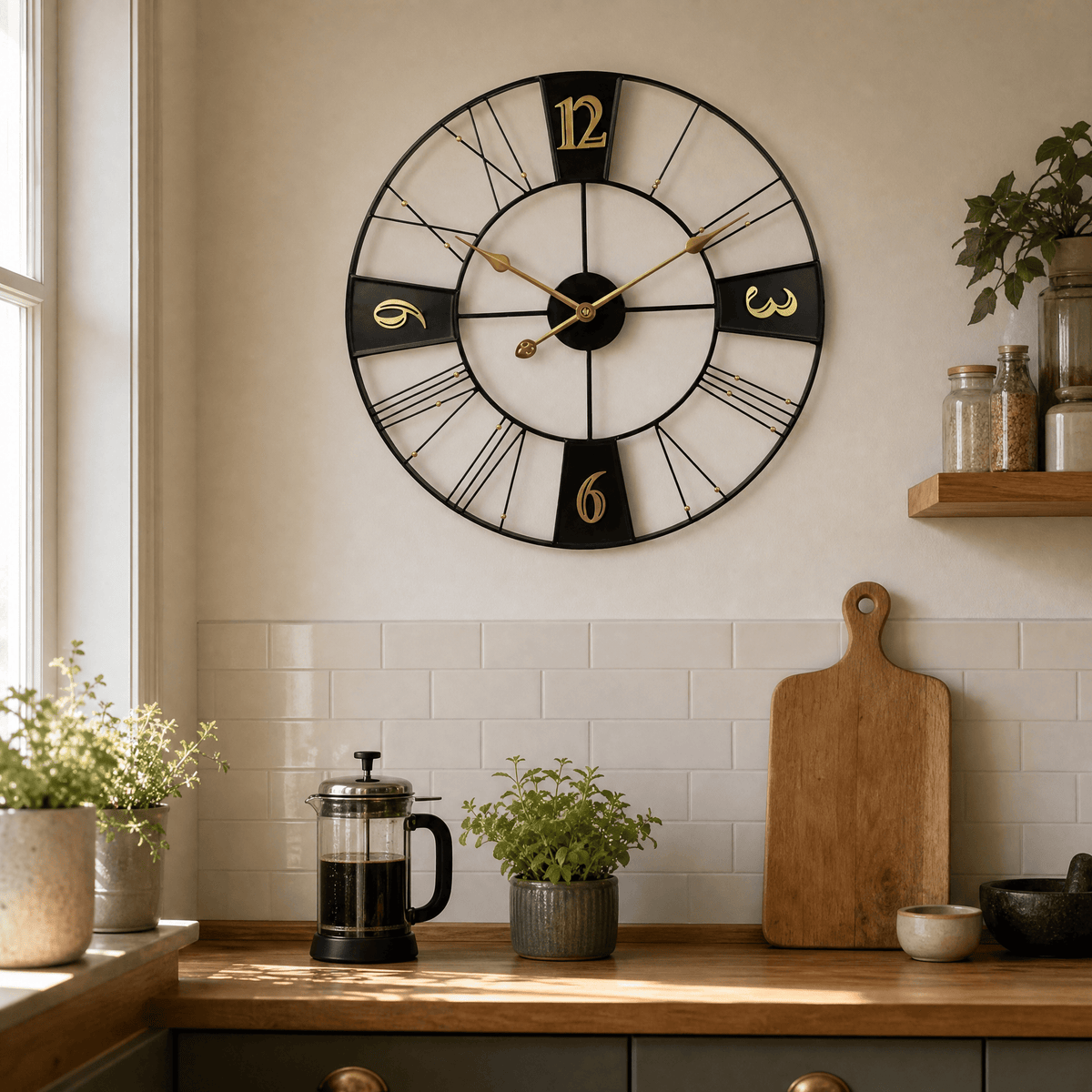Royal Opera Wall Clock Industrial Roman Numerals
