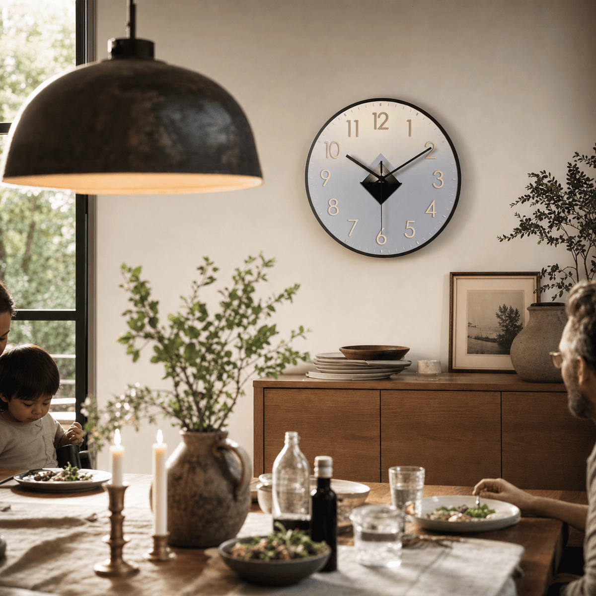 Royal Opera Wall Clock Raised Numbers Geometric Dial