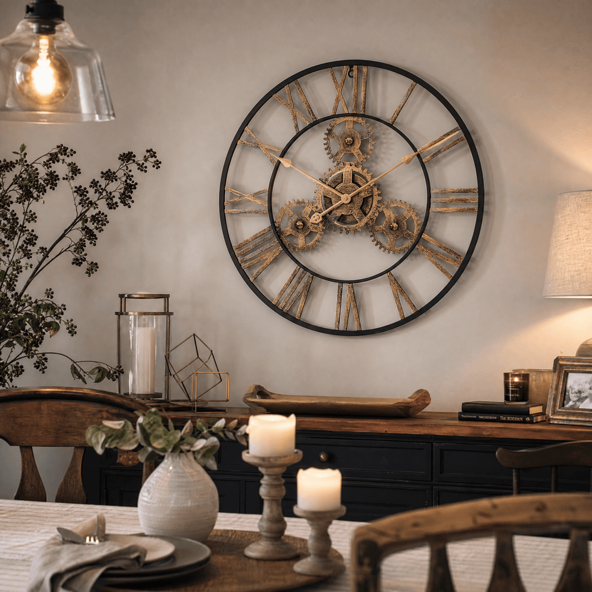 Royal Opera Wall Clock Steampunk Exposed Gears