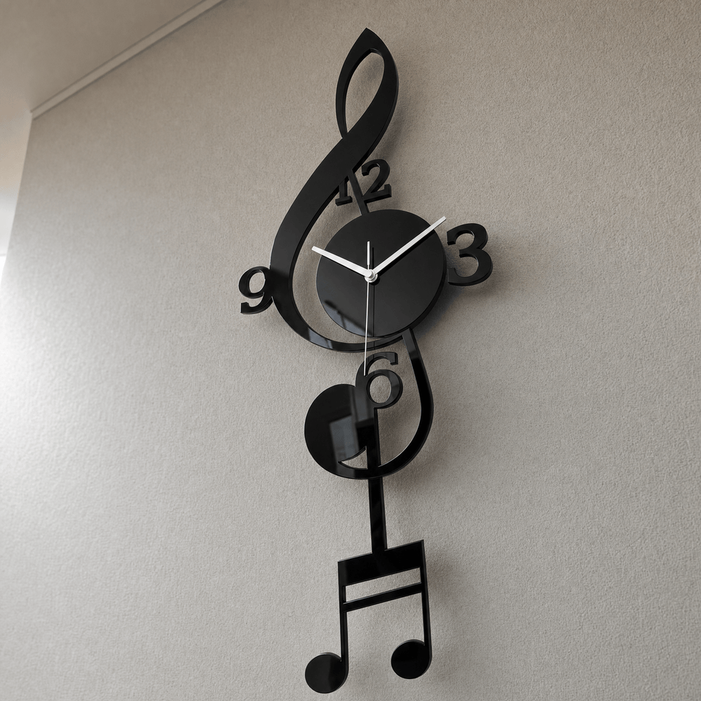 Royal Opera Wall Clock Treble Clef Silent Movement