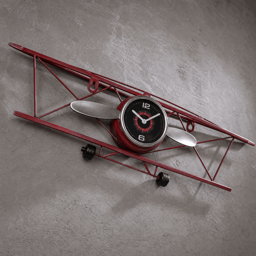 Royal Opera Wall Clock Vintage Biplane Kids