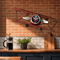 Royal Opera Wall Clock Vintage Biplane Kids