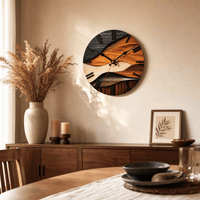Royal Opera Wavy Layered Wooden Wall Clock Silent
